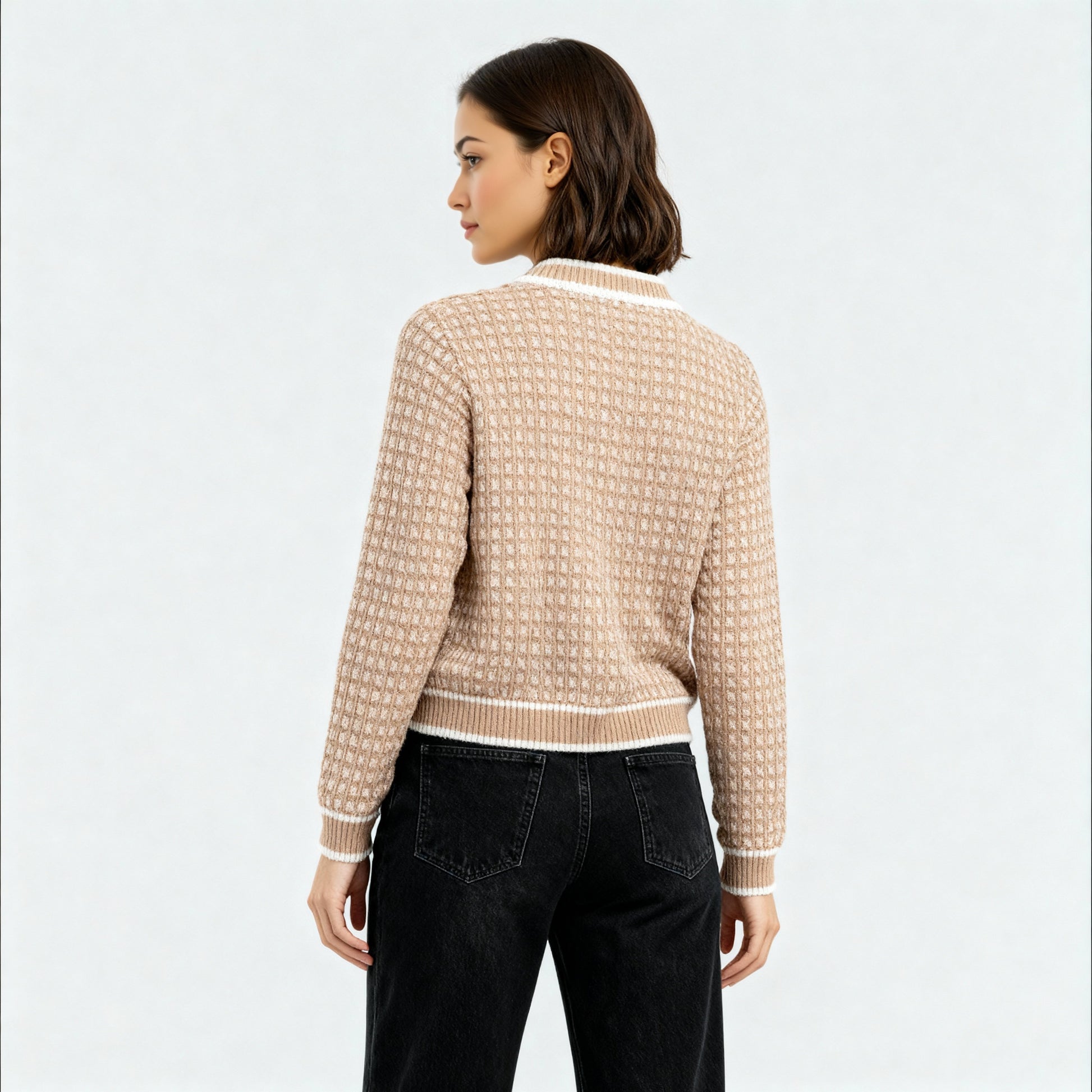 Jacquard Flat Knit Sweater