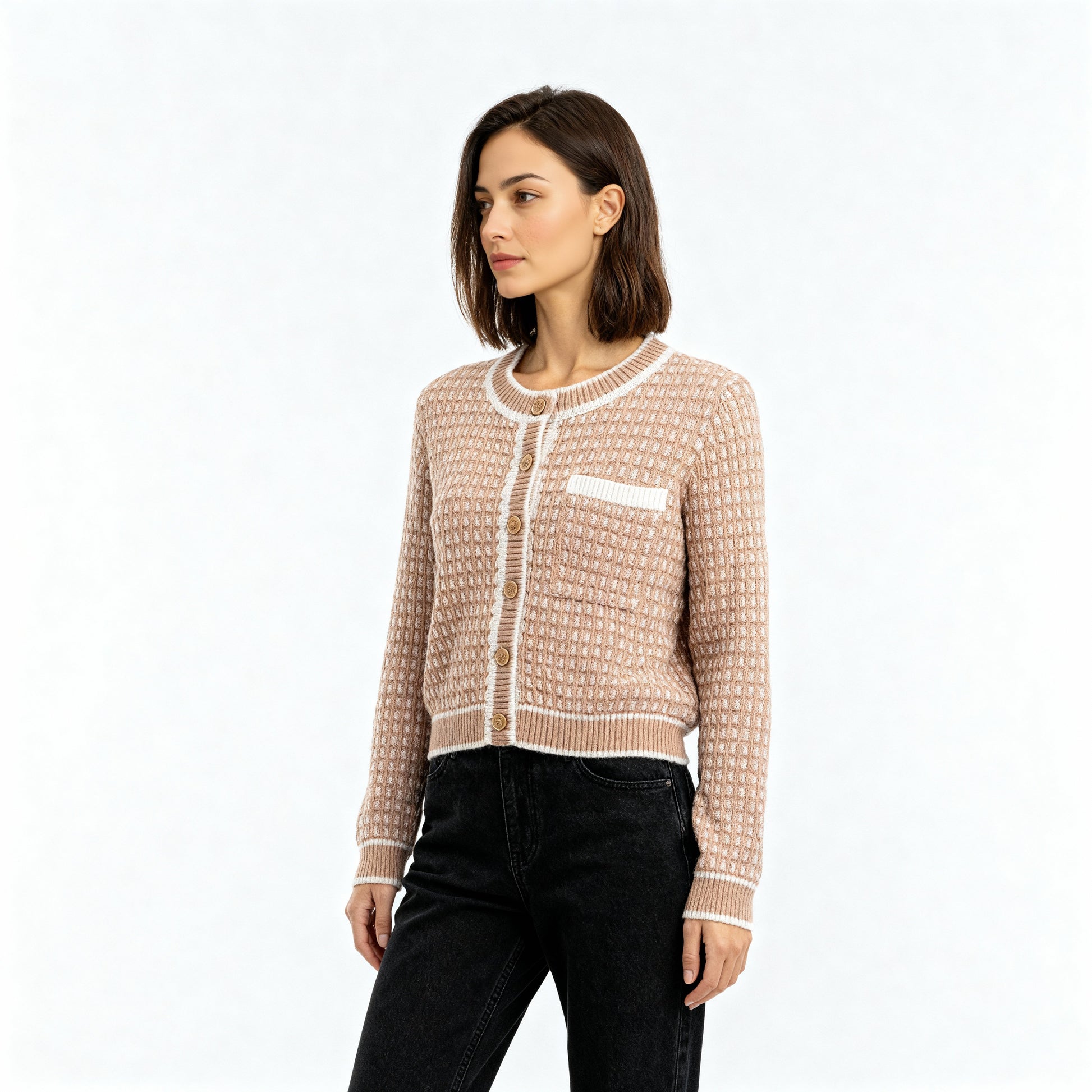 Jacquard Flat Knit Sweater