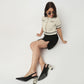 Structured Polo Flat Knit Crop T-Shirt