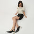 Structured Polo Flat Knit Crop T-Shirt