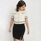 Structured Polo Flat Knit Crop T-Shirt