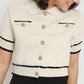 Structured Polo Flat Knit Crop T-Shirt