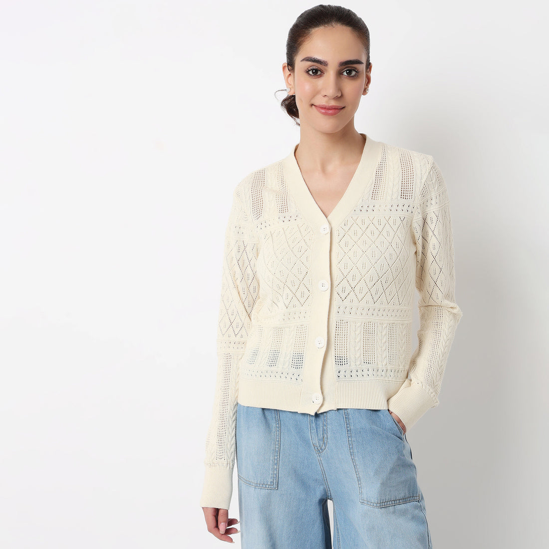 Flat Knit Ginger Snap Cardigan