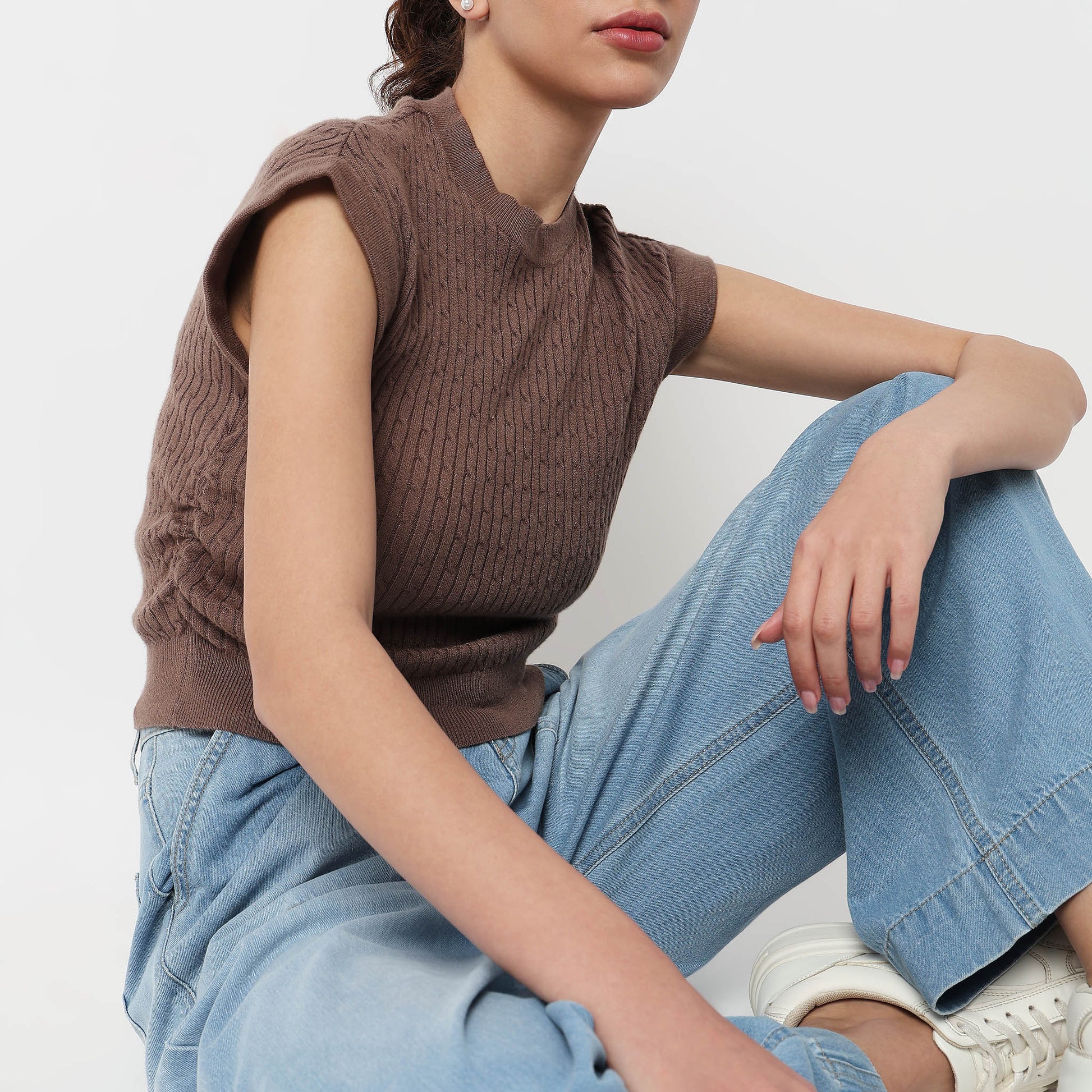 Solid Flat Knit Top