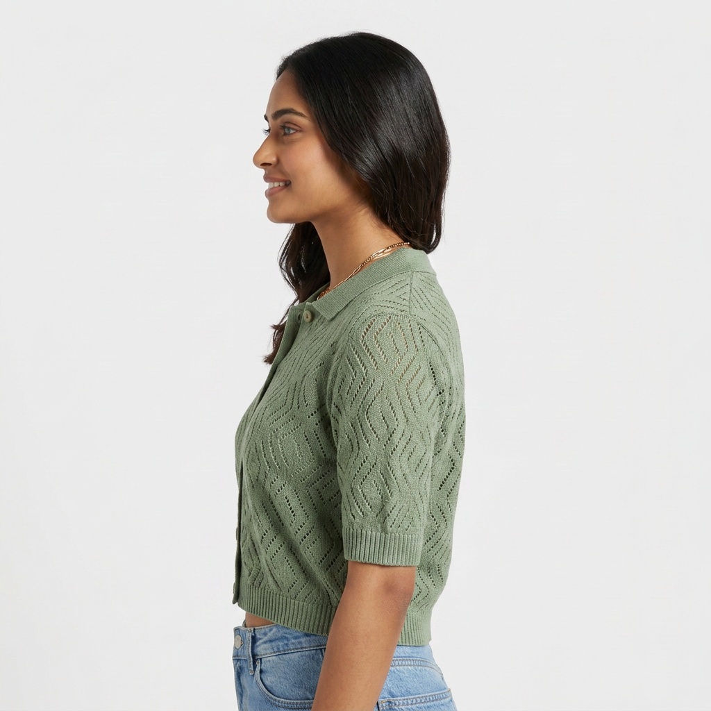 Chevron Pattern Flatknit Top