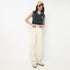 V-Neck Cotton Flatknit Top