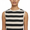 Sleeveless Striped Flat Knit Sweater