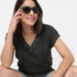 V-Neck Cotton Flatknit Top