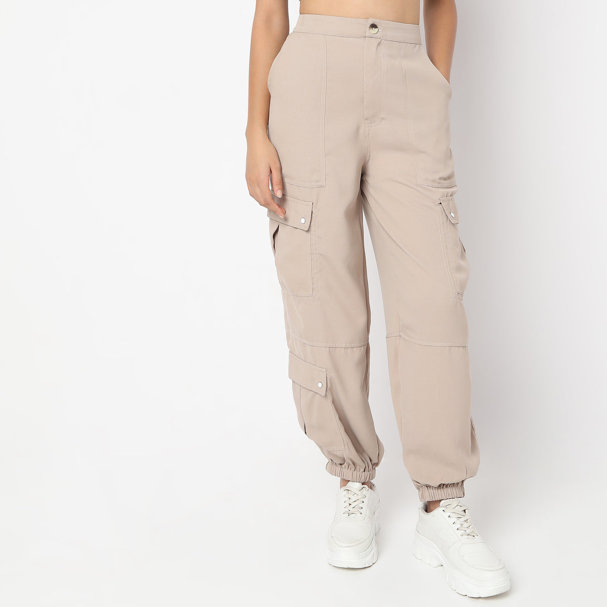 Relaxed Fit Mid Rise Cargos