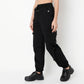 Relaxed Fit Solid Ankle Length High Rise Pants