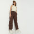 Relaxed Fit Solid Ankle Length High Rise Pants