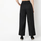Relaxed Fit Solid Ankle Length High Rise Pants