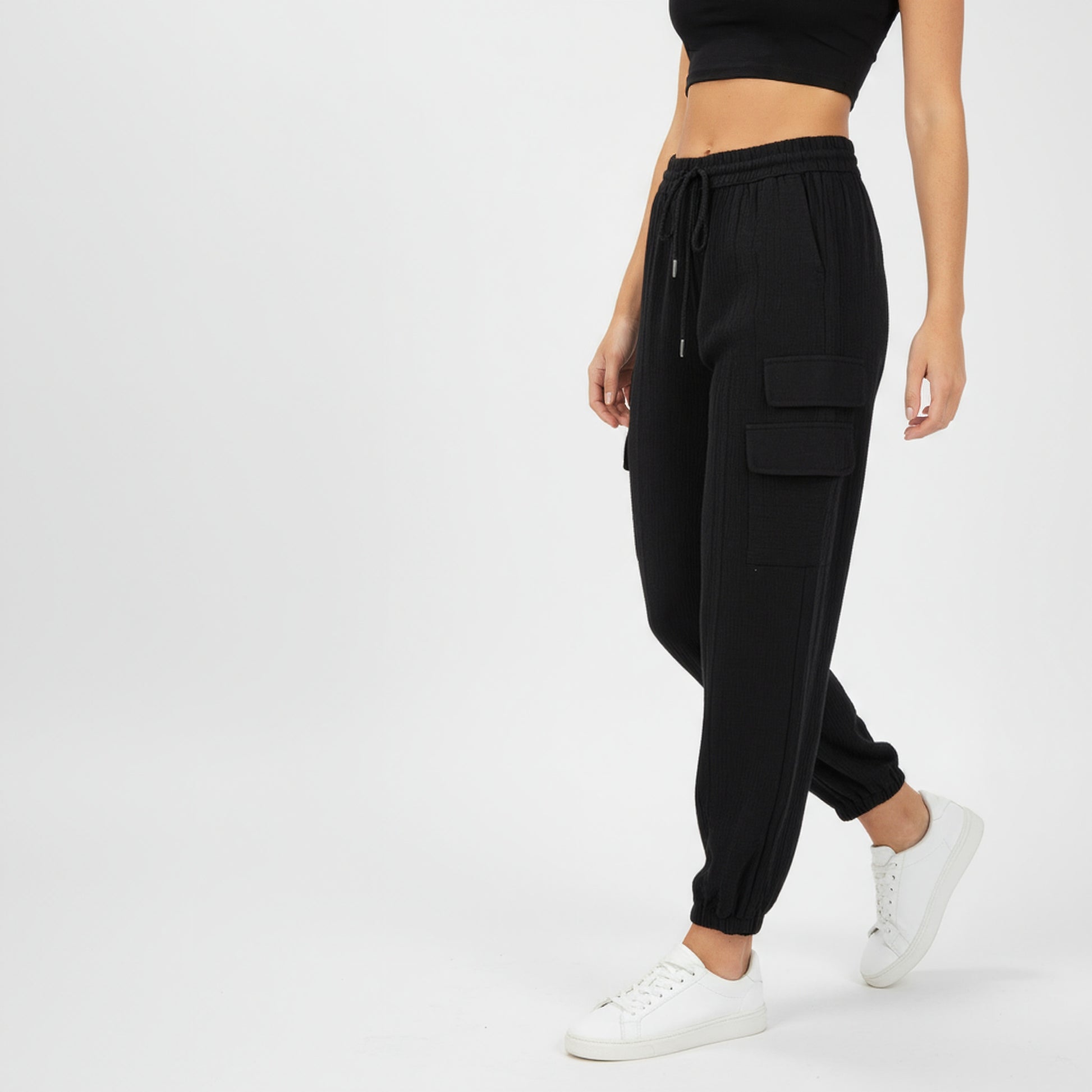 Cotton High Rise Joggers
