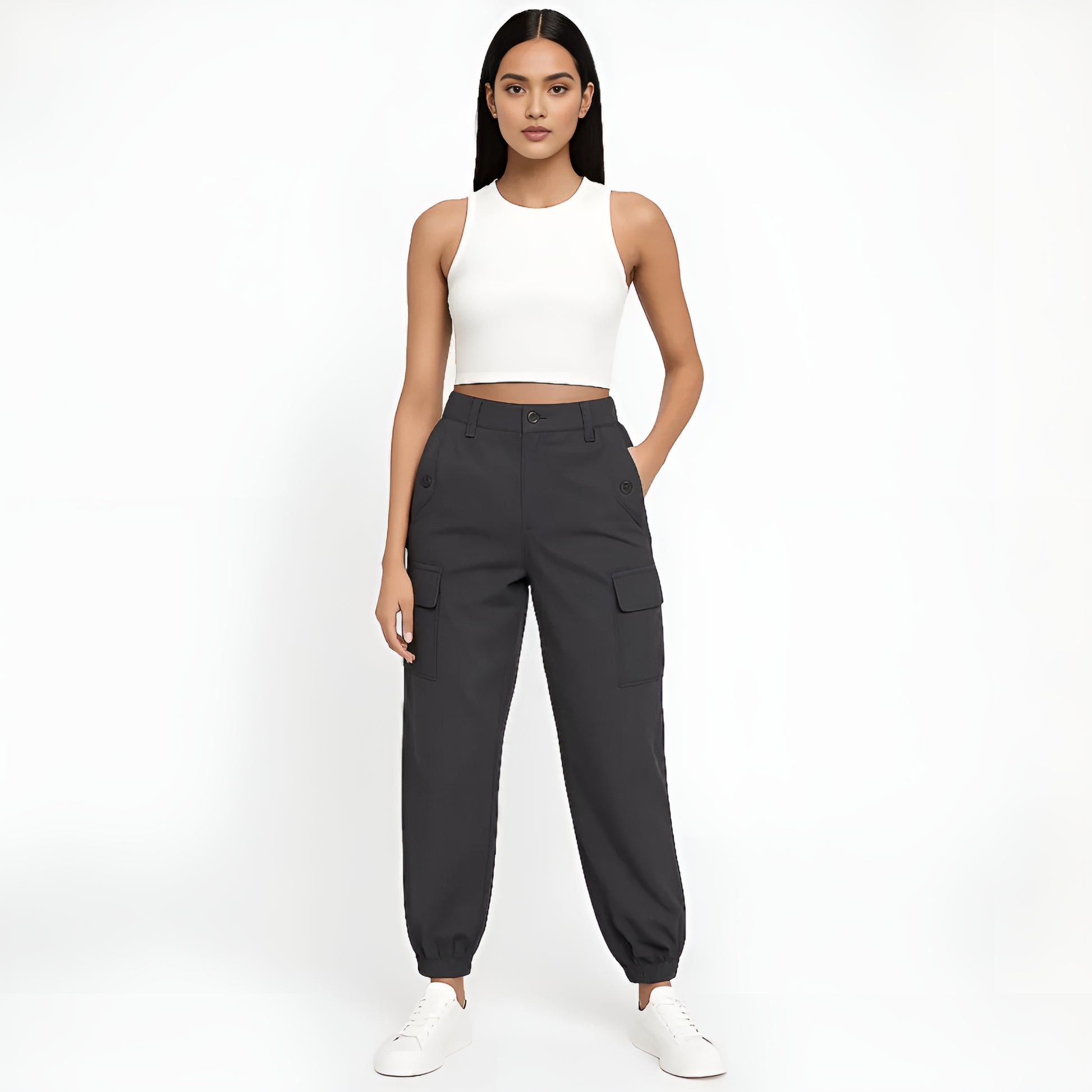 Buy Solid Pants With Flap Pockets - Style Union