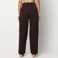 Buy Women Relaxed Fit Solid Ankle Length High Rise Pants  - Style Union