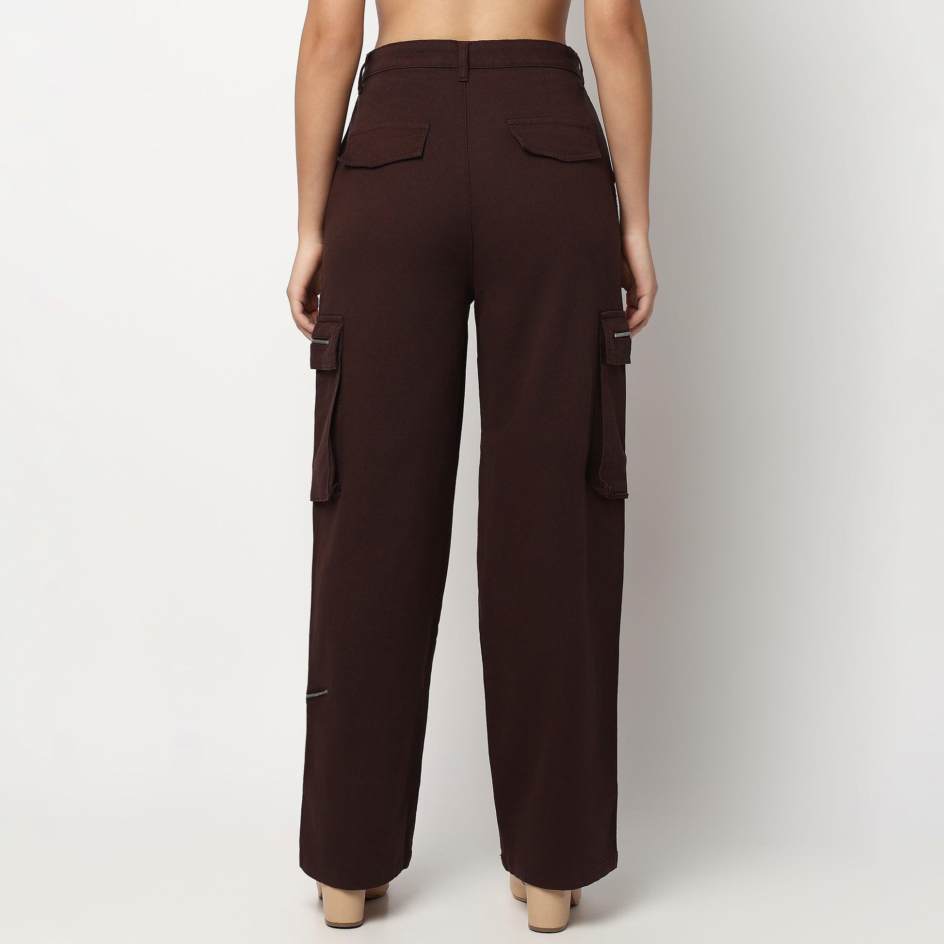 Buy Women Relaxed Fit Solid Ankle Length High Rise Pants  - Style Union