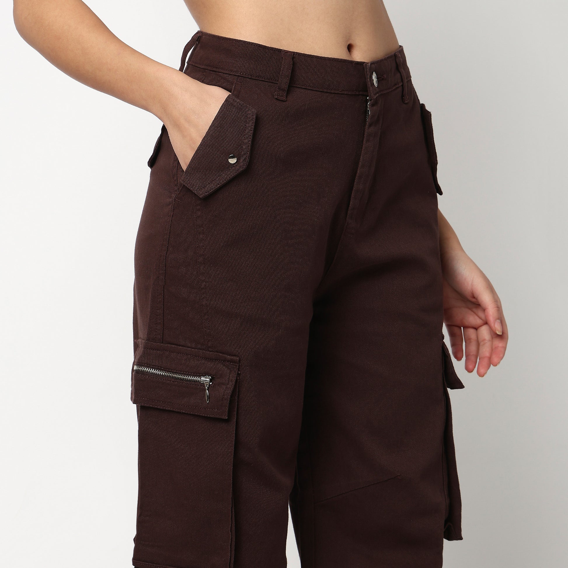 Buy Women Relaxed Fit Solid Ankle Length High Rise Pants  - Style Union