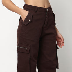 Buy Women Relaxed Fit Solid Ankle Length High Rise Pants  - Style Union