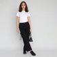 Cotton Solid High Rise Pants