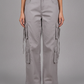 Cotton Solid High Rise Pants