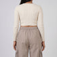 Cotton High Rise Pants With Strap Details on Pocket