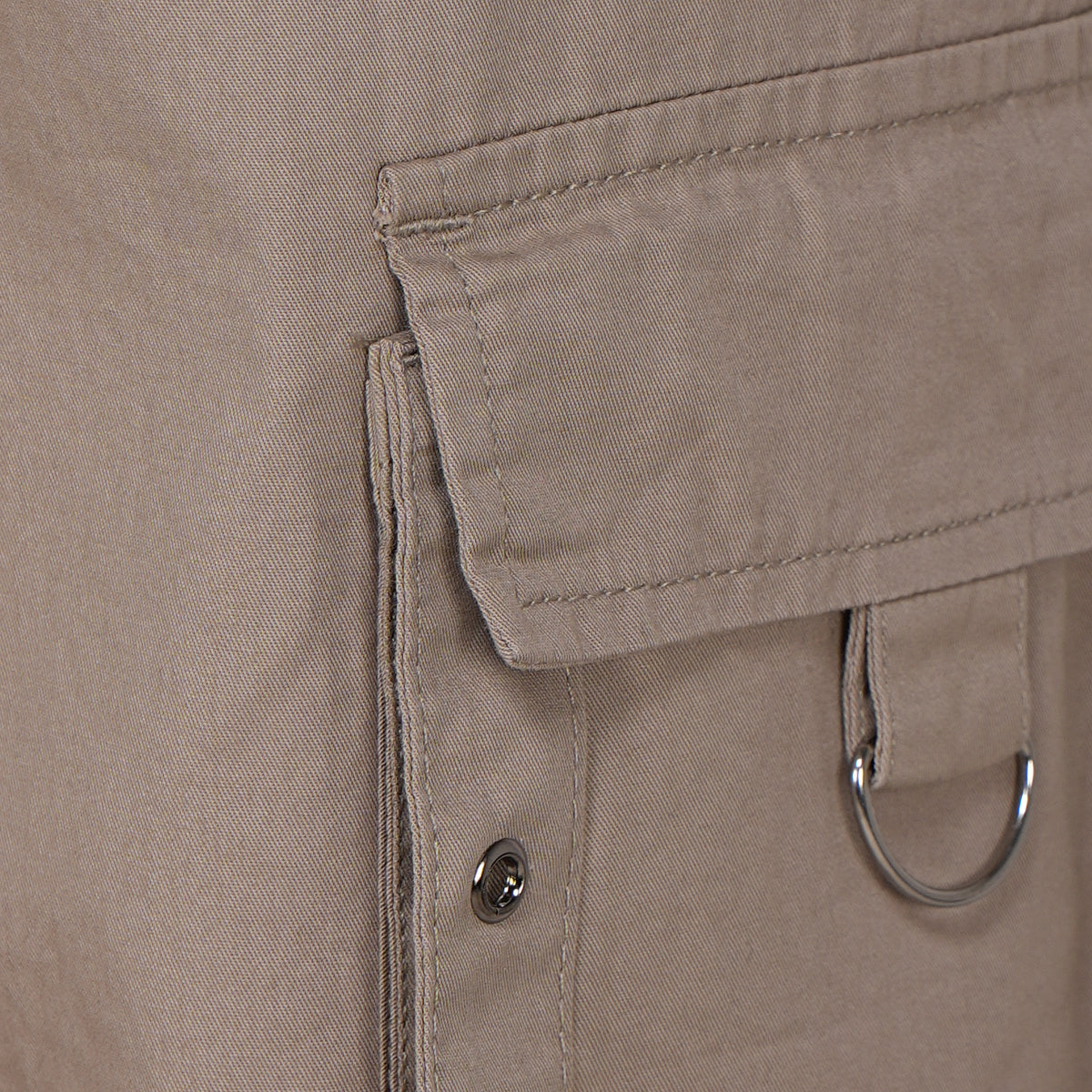 Cotton High Rise Pants With Strap Details on Pocket