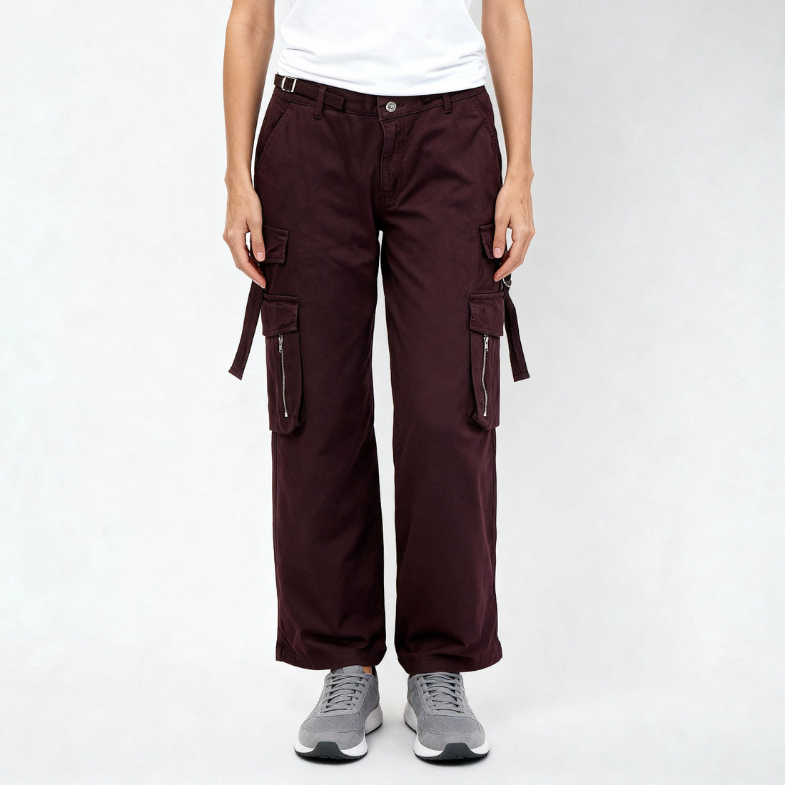 Solid Patch Pockets and Zippers Cargos