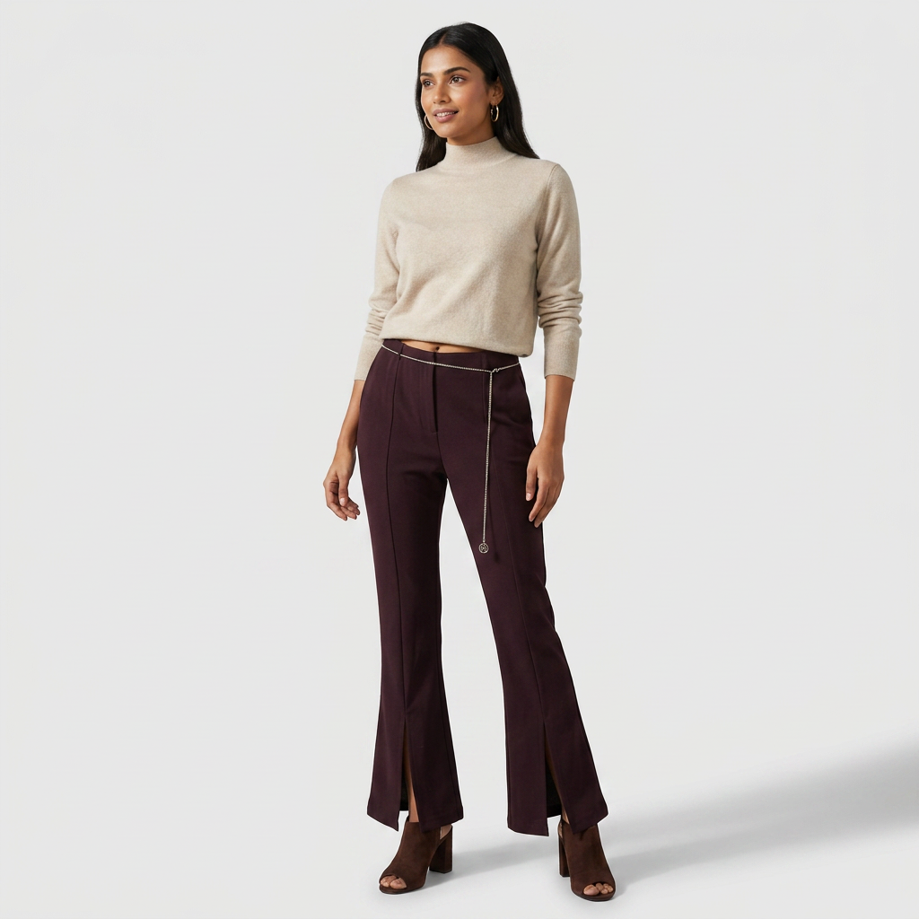 Solid Boot Cut Pants