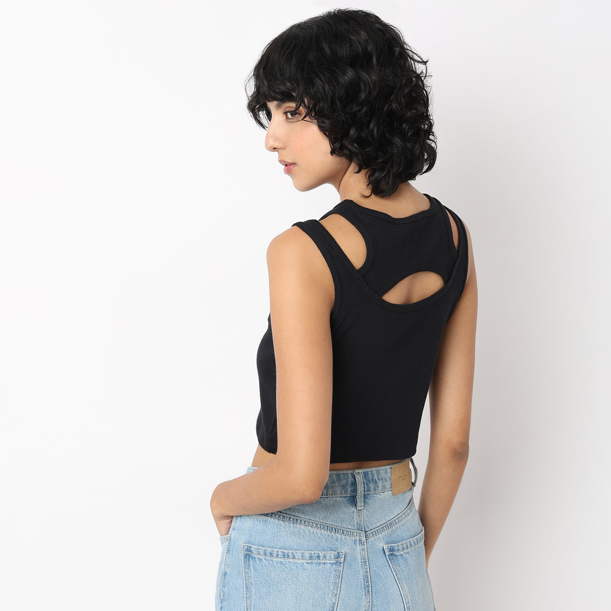 Slim Fit Solid Crop Top