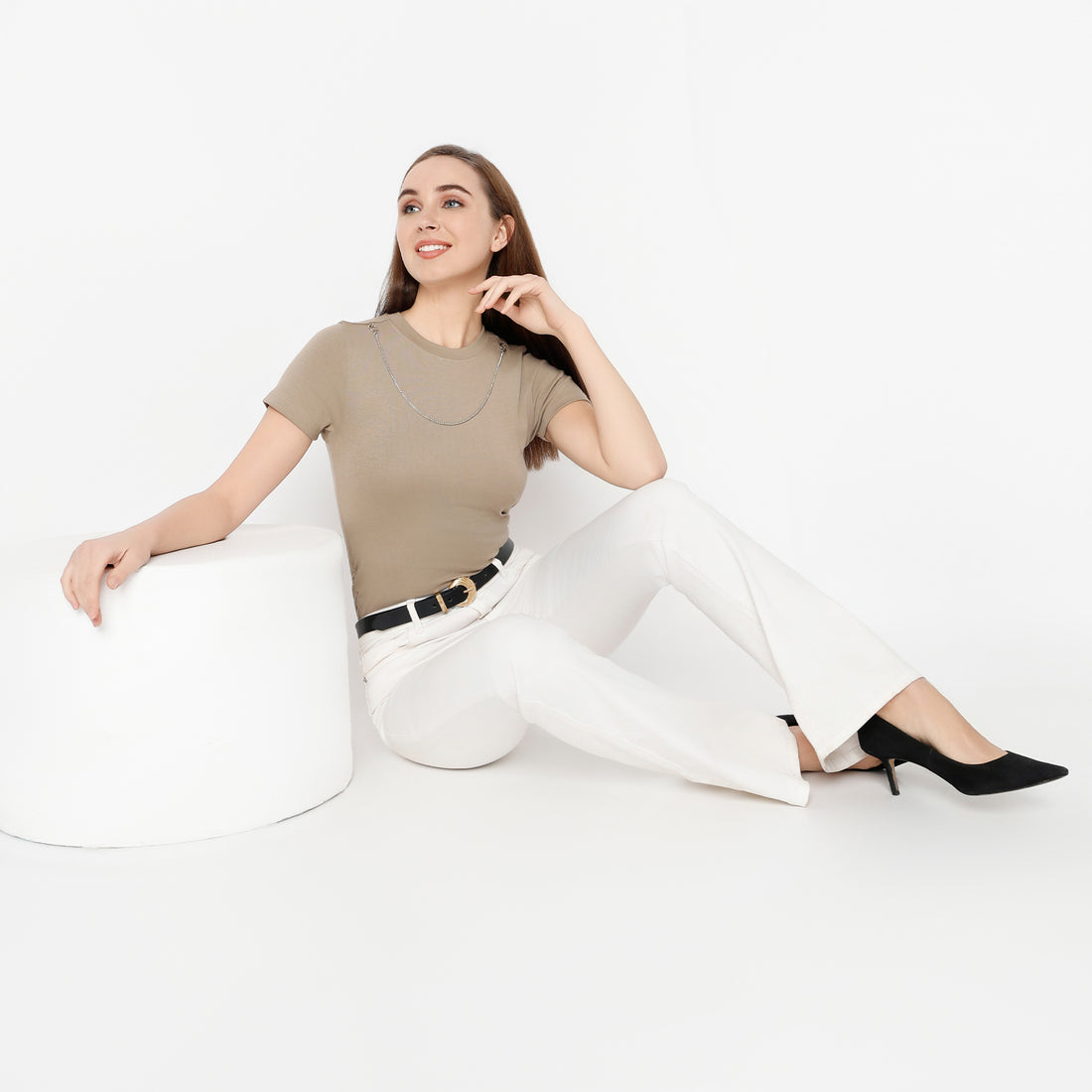 Slim Fit Solid Round Neck T-Shirt