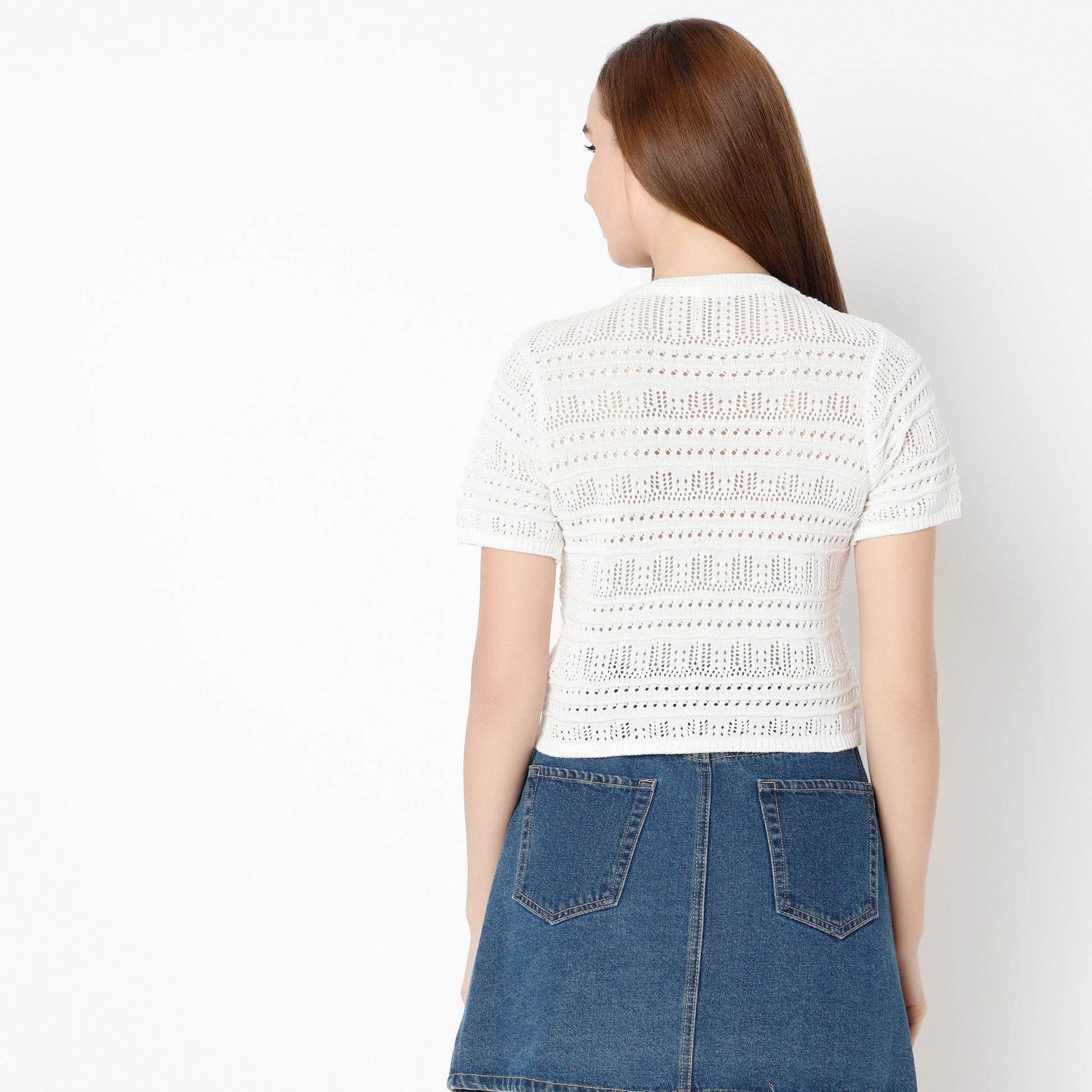 Women Round Neck Structured Young Fashion T-Shirt