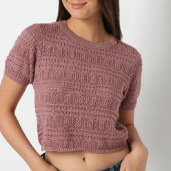 Women Round Neck Structured Young Fashion T-Shirt