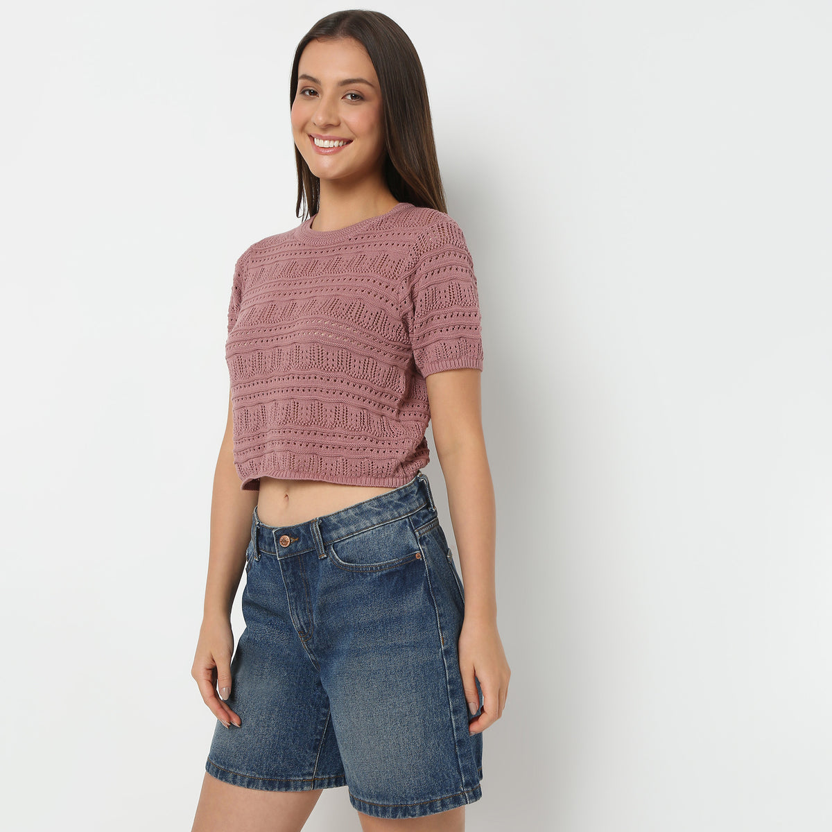 Women Round Neck Structured Young Fashion T-Shirt