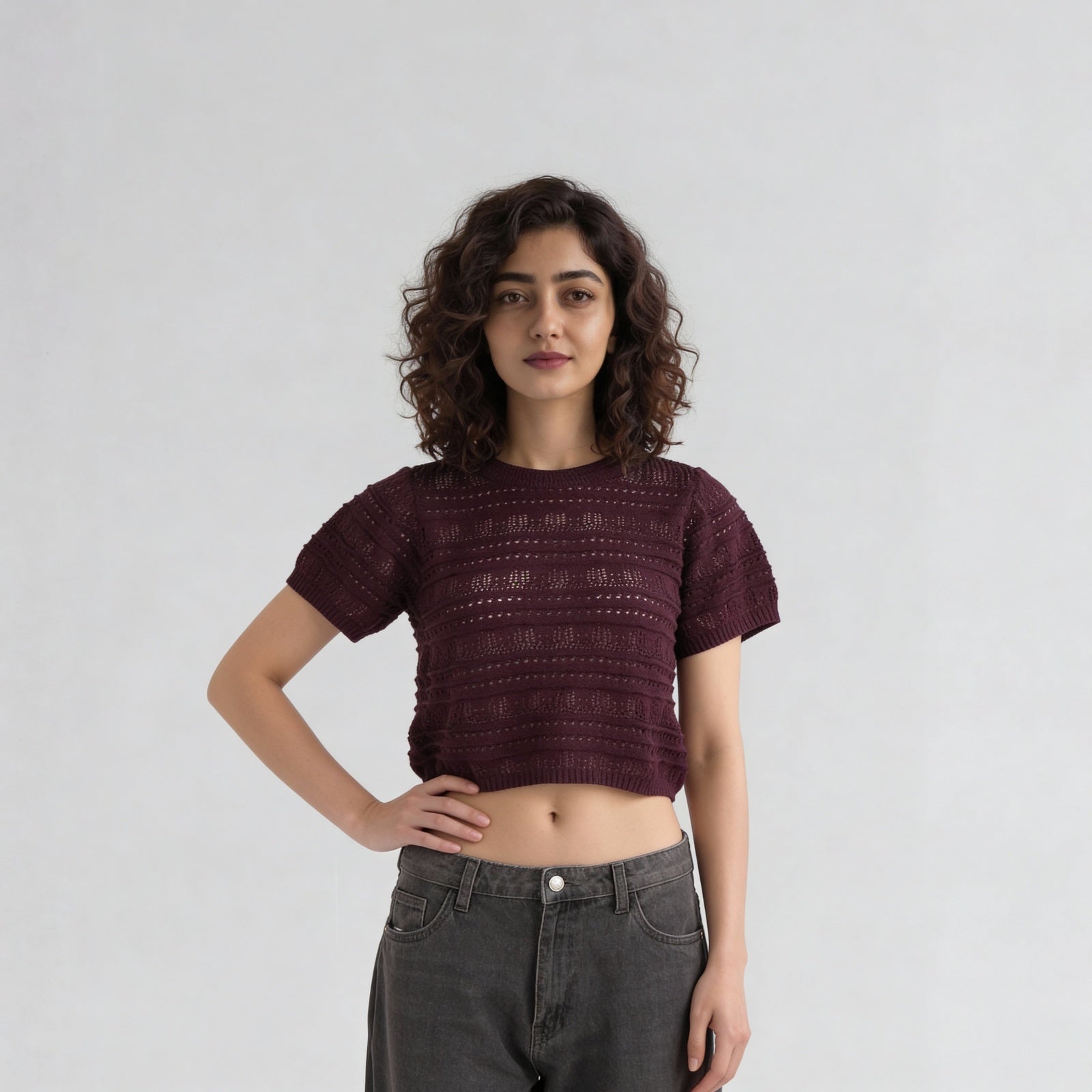 Cotton Polyester Striped Short Sleeve T-Shirt