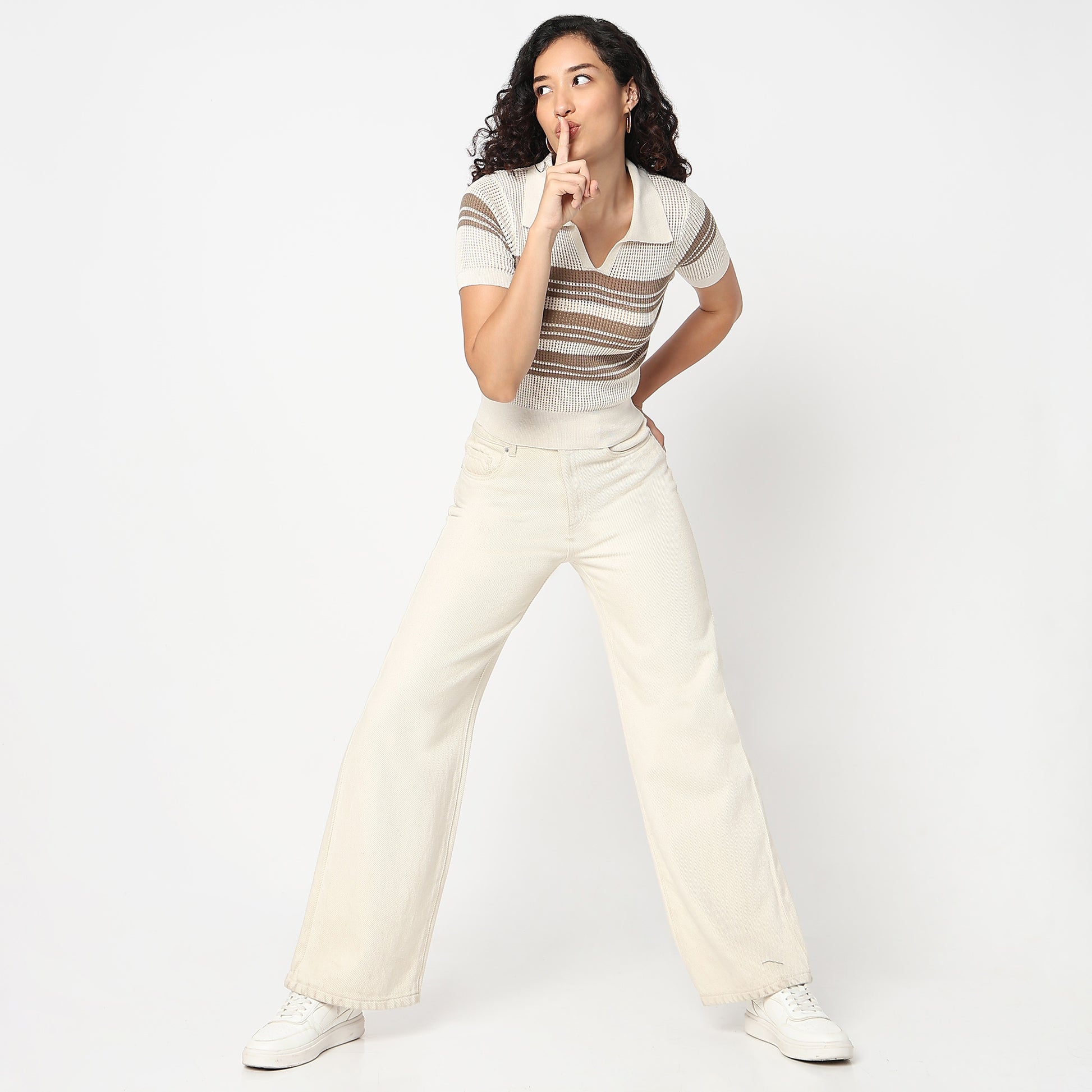 Betty Fashion Striped Detail Knitted T-Shirt