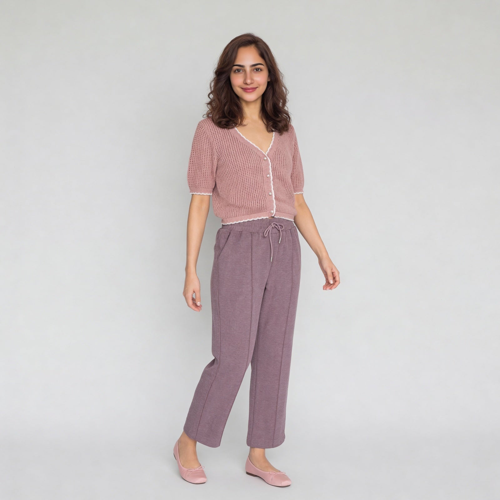 V-Neck Cropped Knitted Shrug