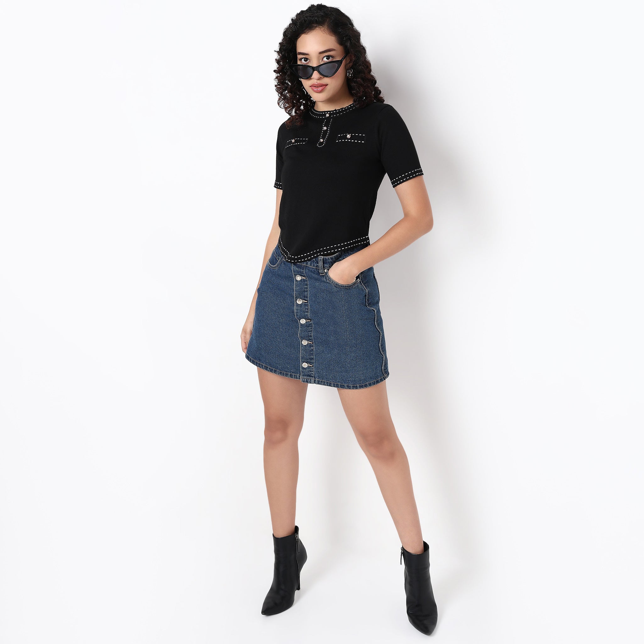 Knited Cropped Fashion T-Shirt