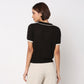 Polo Neck Fashion Tee With Front Opening