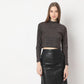 Mock Turtle Neck Full Sleeve Party Crop Top