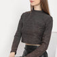 Mock Turtle Neck Full Sleeve Party Crop Top