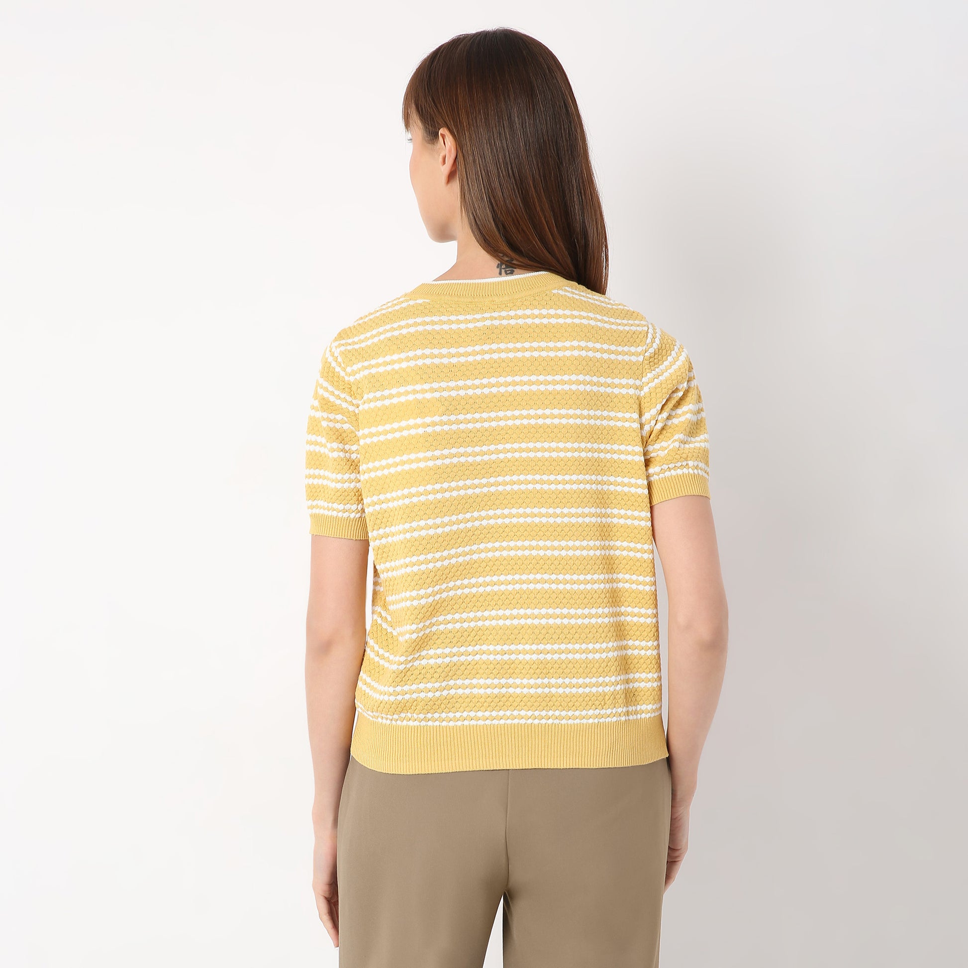 Regular Fit Striped Round Neck T-Shirt
