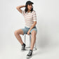 Cropped Striped T-Shirt
