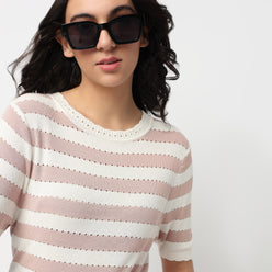 Cropped Striped T-Shirt