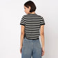 Striped Flatknit Crop T-Shirt