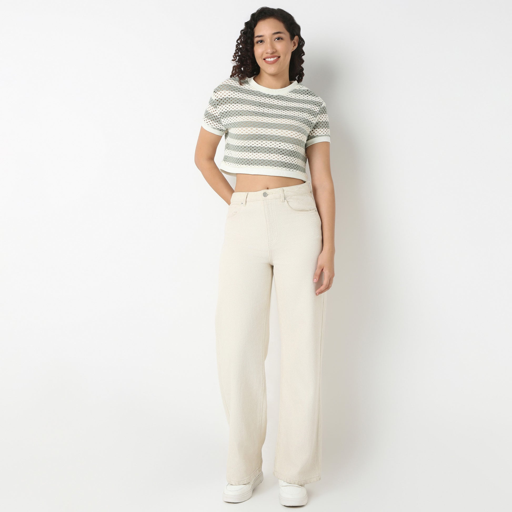 Betty Cropped Boxy Fit Fashion Tee With Half Sleeve