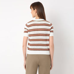 Regular Fit Striped Round Neck T-Shirt