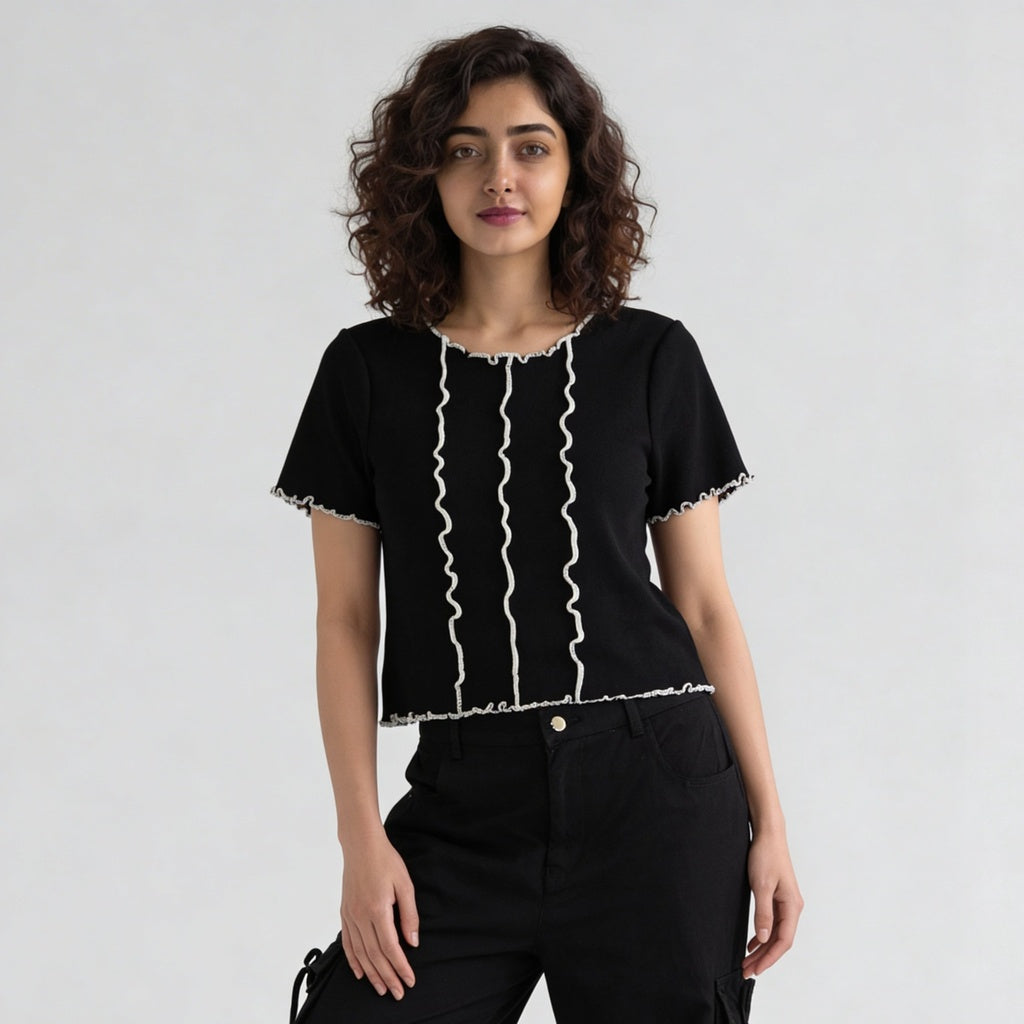 Solid Flatknit Crop Top