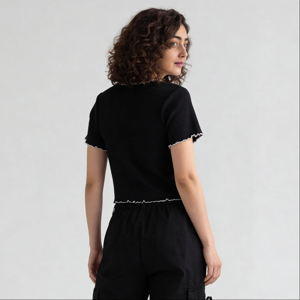 Solid Flatknit Crop Top
