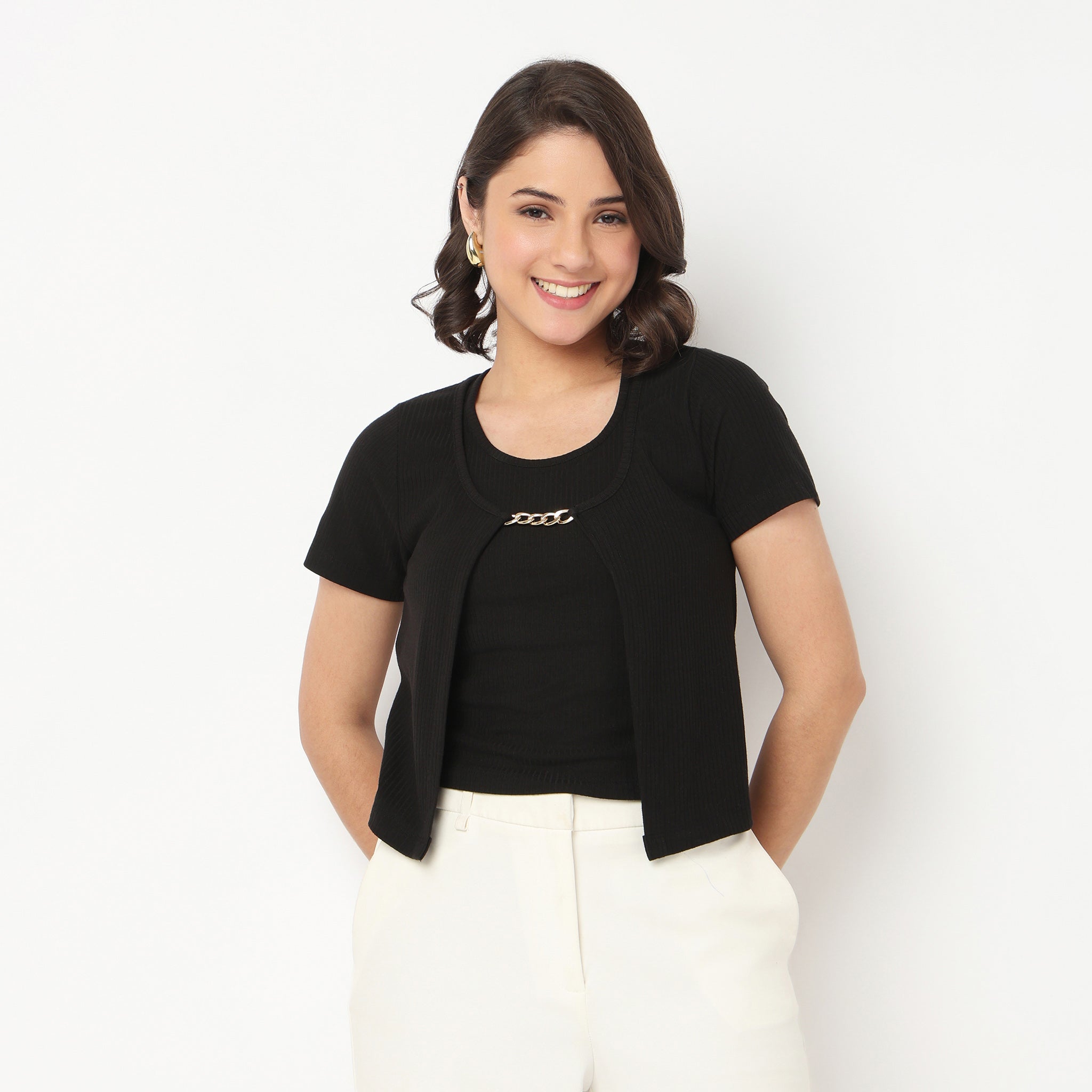 Cropped Slim Fit T-Shirt