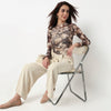 High Neck Cropped Embellished T-Shirt